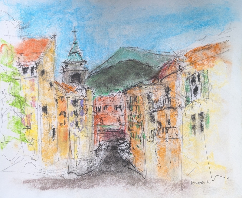 The Old Quarter in Nice by artist John Holmes